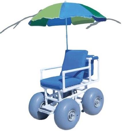 Aqua Creek Beach Access Chair with 4 Large Wheels and Umbrella