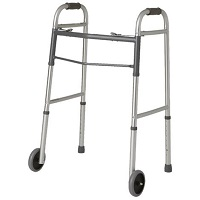 Guardian Easy Care Folding Walker With 5 Inch Fixed Wheels